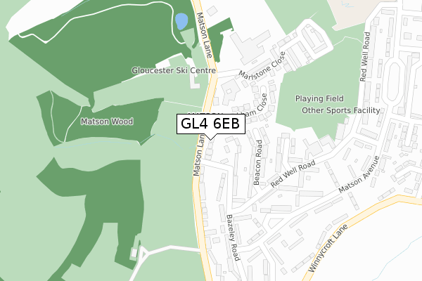 GL4 6EB map - large scale - OS Open Zoomstack (Ordnance Survey)