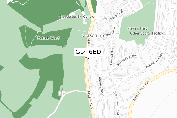 GL4 6ED map - large scale - OS Open Zoomstack (Ordnance Survey)