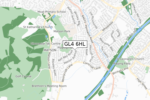 GL4 6HL map - small scale - OS Open Zoomstack (Ordnance Survey)