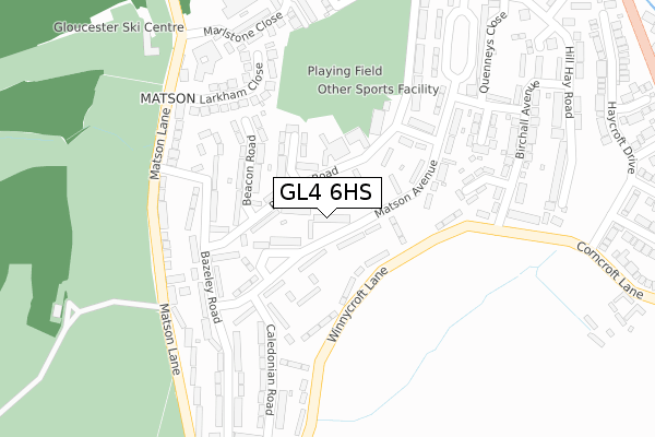 GL4 6HS map - large scale - OS Open Zoomstack (Ordnance Survey)