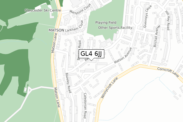 GL4 6JJ map - large scale - OS Open Zoomstack (Ordnance Survey)