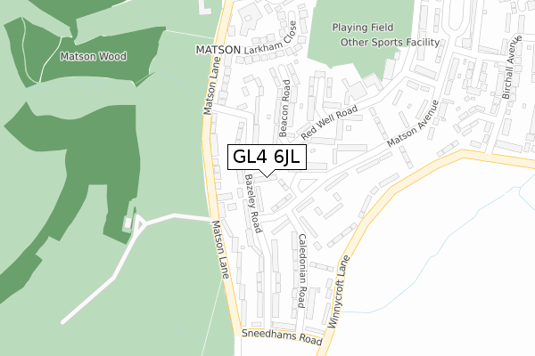 GL4 6JL map - large scale - OS Open Zoomstack (Ordnance Survey)