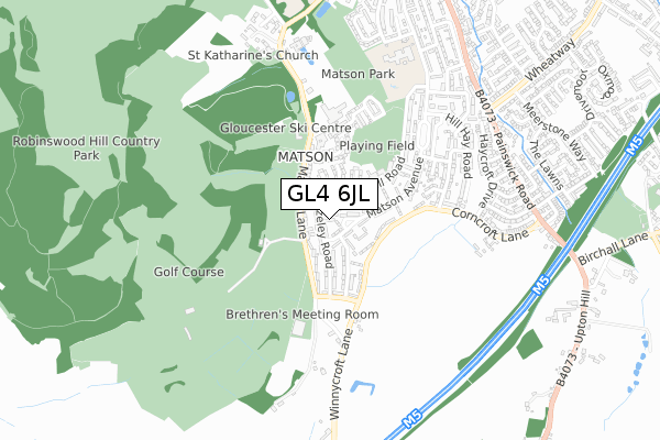 GL4 6JL map - small scale - OS Open Zoomstack (Ordnance Survey)