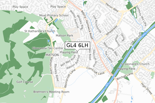 GL4 6LH map - small scale - OS Open Zoomstack (Ordnance Survey)