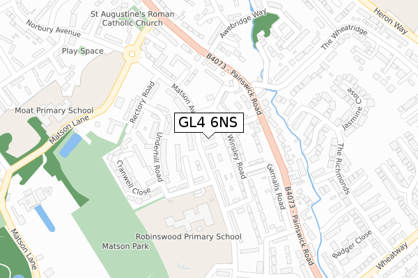 GL4 6NS map - large scale - OS Open Zoomstack (Ordnance Survey)