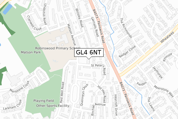 GL4 6NT map - large scale - OS Open Zoomstack (Ordnance Survey)