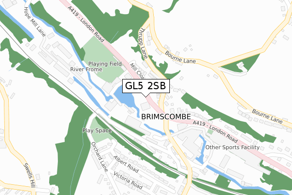 GL5 2SB map - large scale - OS Open Zoomstack (Ordnance Survey)