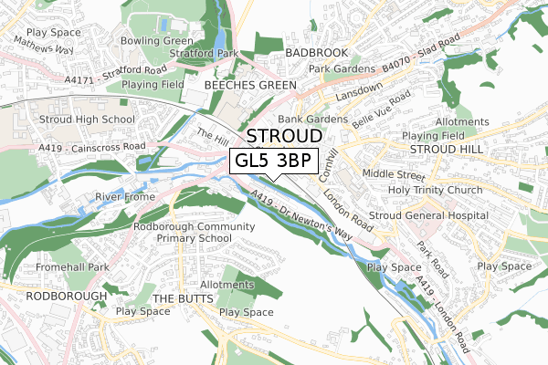 GL5 3BP map - small scale - OS Open Zoomstack (Ordnance Survey)