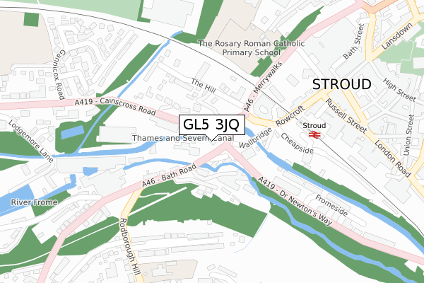 GL5 3JQ map - large scale - OS Open Zoomstack (Ordnance Survey)