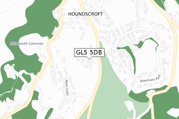 GL5 5DB map - large scale - OS Open Zoomstack (Ordnance Survey)