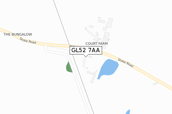 GL52 7AA map - large scale - OS Open Zoomstack (Ordnance Survey)