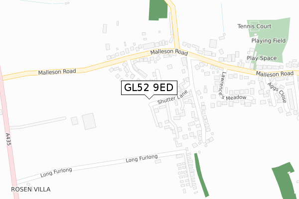 GL52 9ED map - large scale - OS Open Zoomstack (Ordnance Survey)