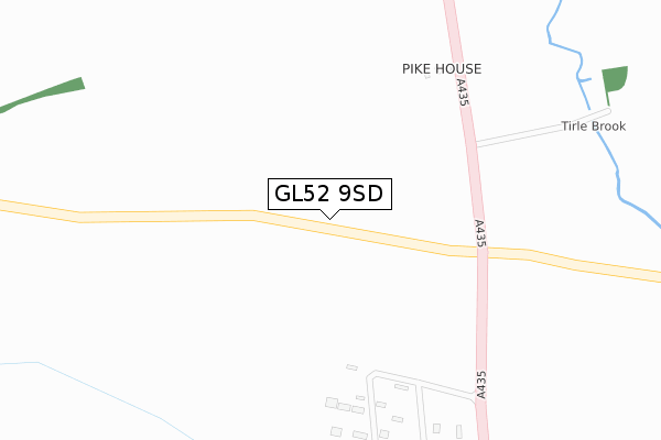 GL52 9SD map - large scale - OS Open Zoomstack (Ordnance Survey)