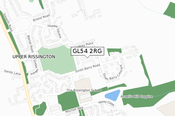 GL54 2RG map - large scale - OS Open Zoomstack (Ordnance Survey)