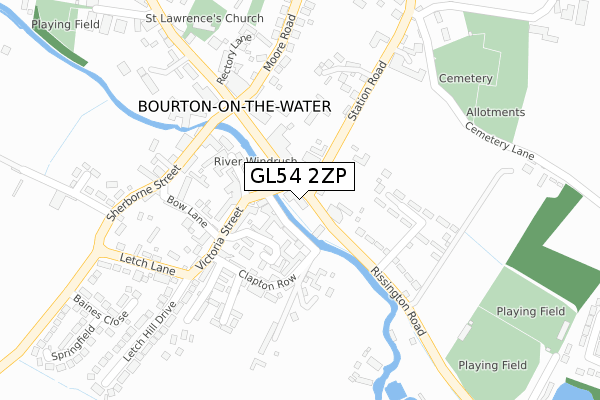 GL54 2ZP map - large scale - OS Open Zoomstack (Ordnance Survey)