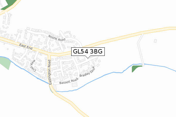 GL54 3BG map - large scale - OS Open Zoomstack (Ordnance Survey)