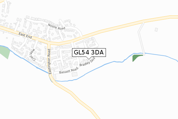 GL54 3DA map - large scale - OS Open Zoomstack (Ordnance Survey)