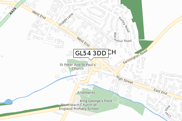 GL54 3DD map - large scale - OS Open Zoomstack (Ordnance Survey)