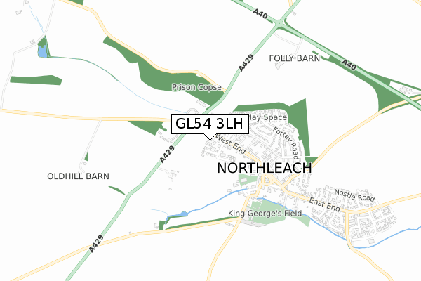 GL54 3LH map - small scale - OS Open Zoomstack (Ordnance Survey)