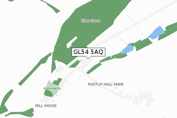 GL54 5AQ map - large scale - OS Open Zoomstack (Ordnance Survey)