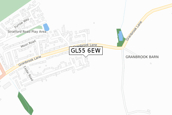 GL55 6EW map - large scale - OS Open Zoomstack (Ordnance Survey)