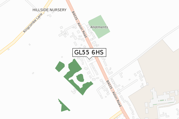 GL55 6HS map - large scale - OS Open Zoomstack (Ordnance Survey)