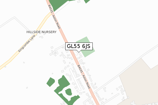 GL55 6JS map - large scale - OS Open Zoomstack (Ordnance Survey)