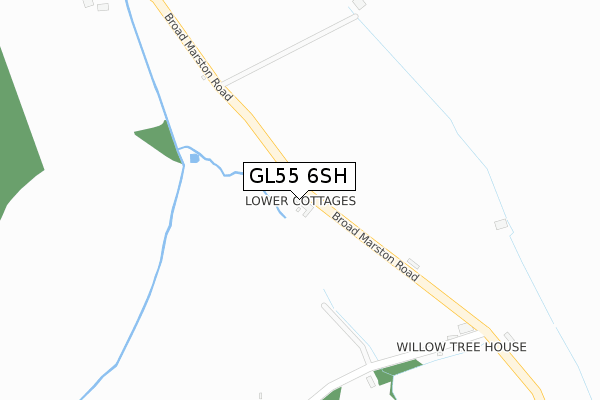 GL55 6SH map - large scale - OS Open Zoomstack (Ordnance Survey)