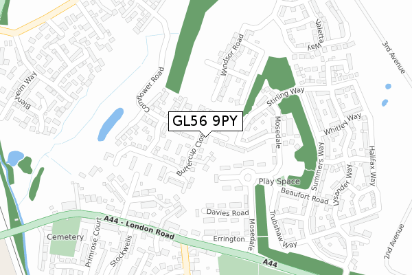 GL56 9PY map - large scale - OS Open Zoomstack (Ordnance Survey)