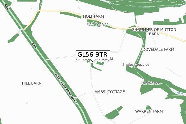 GL56 9TR map - small scale - OS Open Zoomstack (Ordnance Survey)