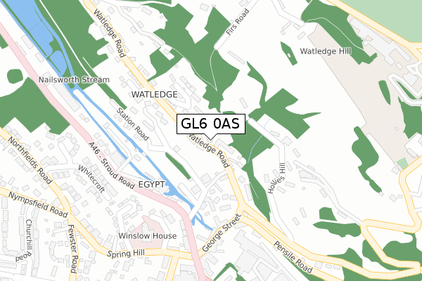 GL6 0AS map - large scale - OS Open Zoomstack (Ordnance Survey)