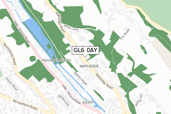 GL6 0AY map - large scale - OS Open Zoomstack (Ordnance Survey)