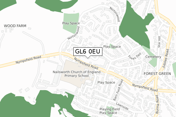 GL6 0EU map - large scale - OS Open Zoomstack (Ordnance Survey)