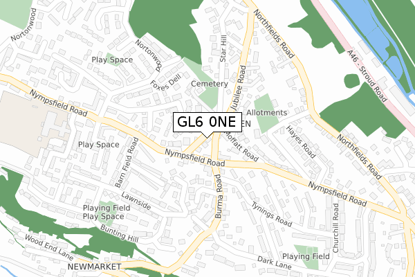 GL6 0NE map - large scale - OS Open Zoomstack (Ordnance Survey)