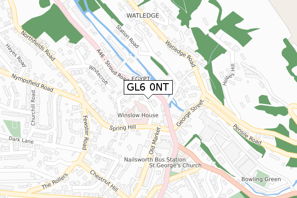 GL6 0NT map - large scale - OS Open Zoomstack (Ordnance Survey)