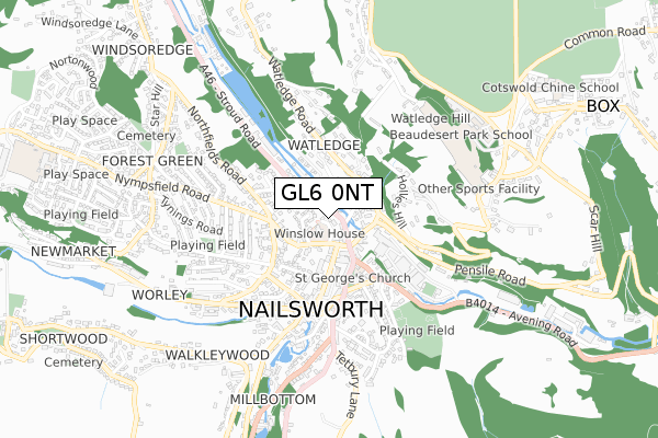 GL6 0NT map - small scale - OS Open Zoomstack (Ordnance Survey)