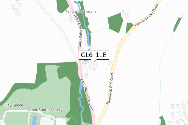 GL6 1LE map - large scale - OS Open Zoomstack (Ordnance Survey)