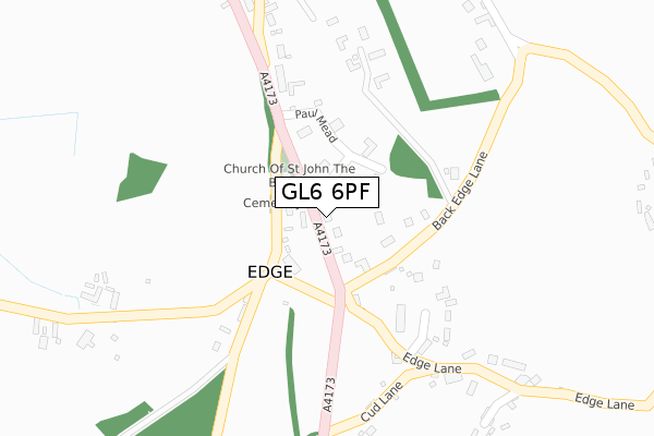 GL6 6PF map - large scale - OS Open Zoomstack (Ordnance Survey)