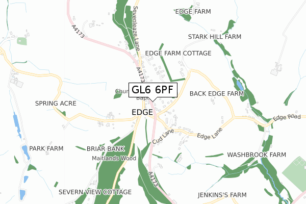 GL6 6PF map - small scale - OS Open Zoomstack (Ordnance Survey)