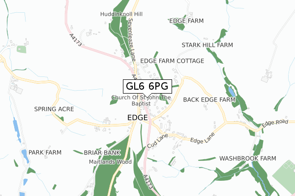 GL6 6PG map - small scale - OS Open Zoomstack (Ordnance Survey)