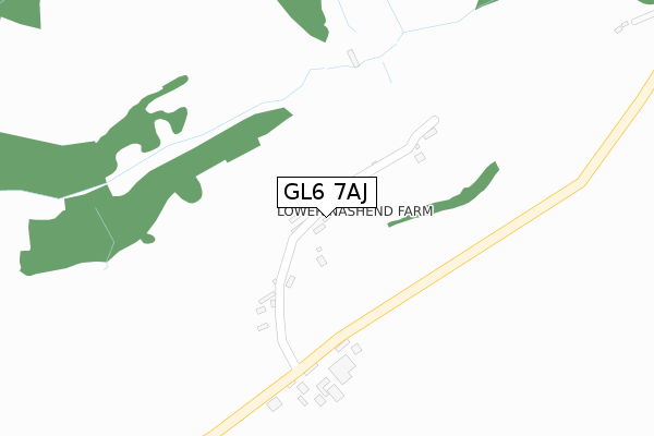 GL6 7AJ map - large scale - OS Open Zoomstack (Ordnance Survey)