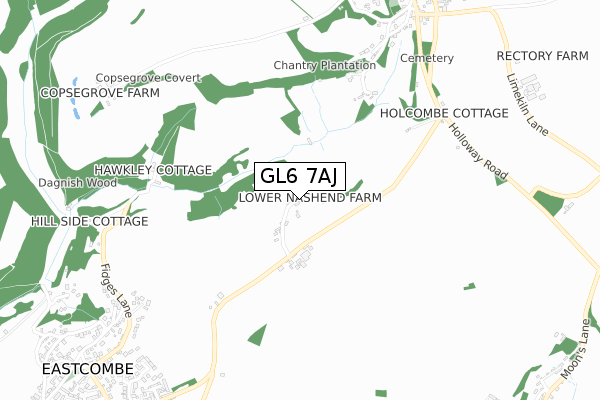 GL6 7AJ map - small scale - OS Open Zoomstack (Ordnance Survey)