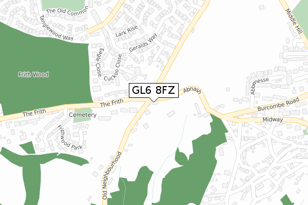 GL6 8FZ map - large scale - OS Open Zoomstack (Ordnance Survey)