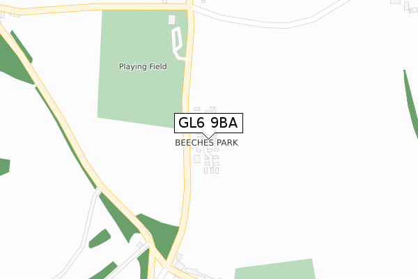 GL6 9BA map - large scale - OS Open Zoomstack (Ordnance Survey)