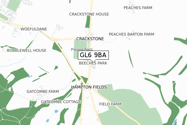 GL6 9BA map - small scale - OS Open Zoomstack (Ordnance Survey)