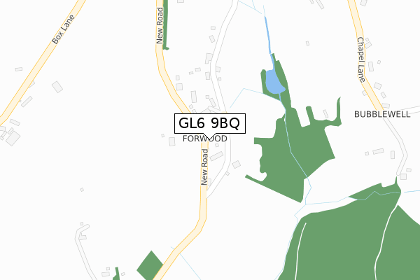 GL6 9BQ map - large scale - OS Open Zoomstack (Ordnance Survey)