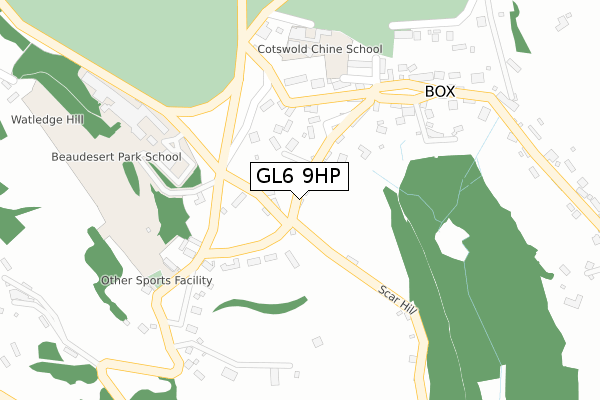 GL6 9HP map - large scale - OS Open Zoomstack (Ordnance Survey)