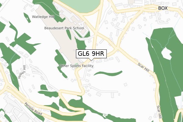 GL6 9HR map - large scale - OS Open Zoomstack (Ordnance Survey)