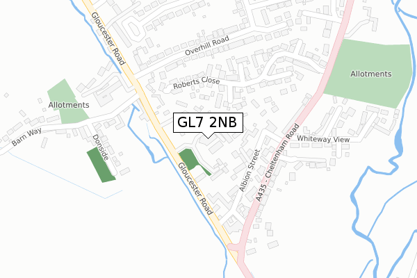 GL7 2NB map - large scale - OS Open Zoomstack (Ordnance Survey)