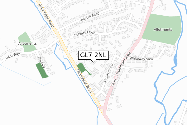 GL7 2NL map - large scale - OS Open Zoomstack (Ordnance Survey)